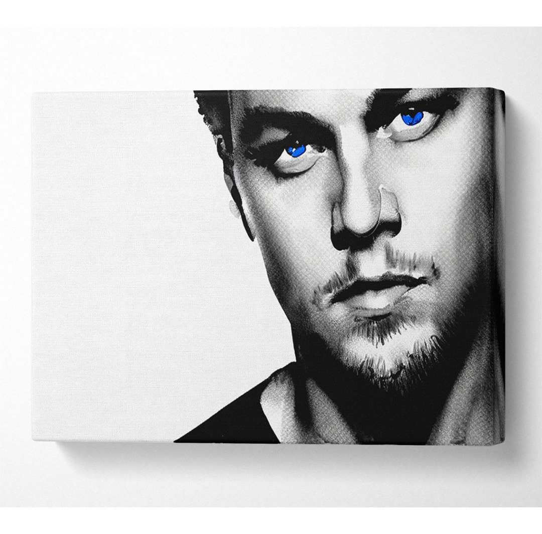 Leonardo Dicaprio Blaue Augen B N W - Kunstdrucke auf Leinwand