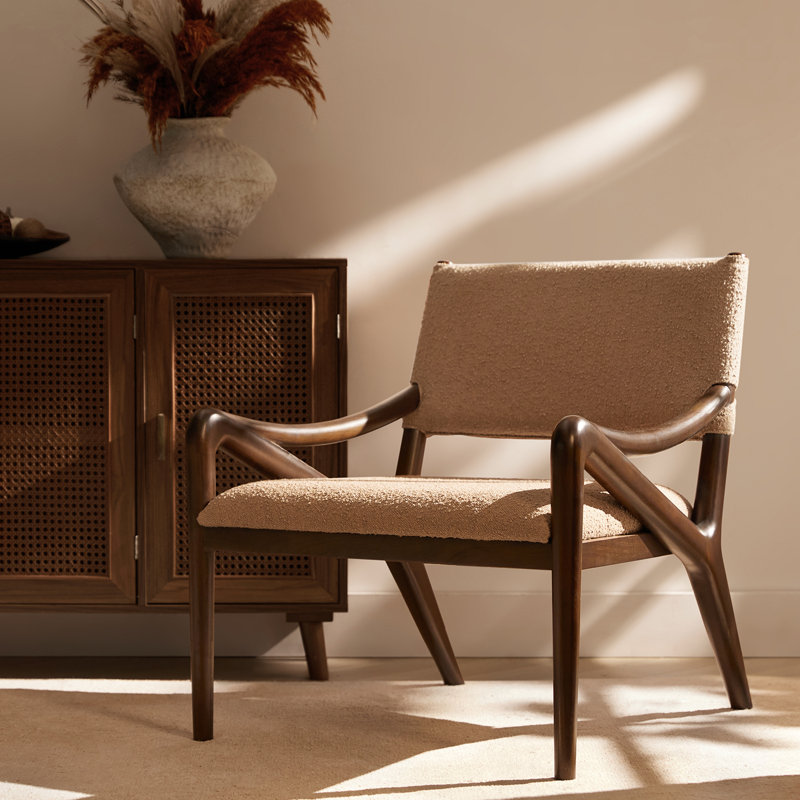 Chaise avec accoudoirs Trais Crombie Boucle