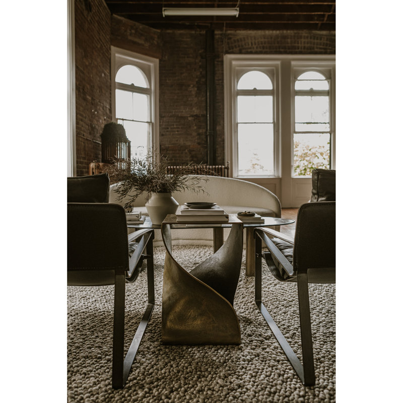 Floor Shelf End Table, Brass