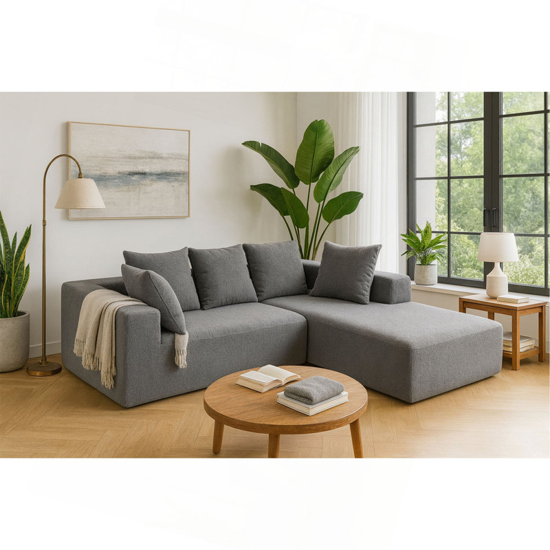 Élégant canapé modulaire avec coussins moelleux - Canapé modulaire confortable, idéal pour les salons et les bureaux, Grey