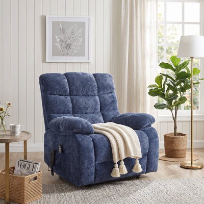 Fauteuil inclinable électrique surdimensionné à double moteur avec fonction chauffante et massante et capacité de charge de 159 kg