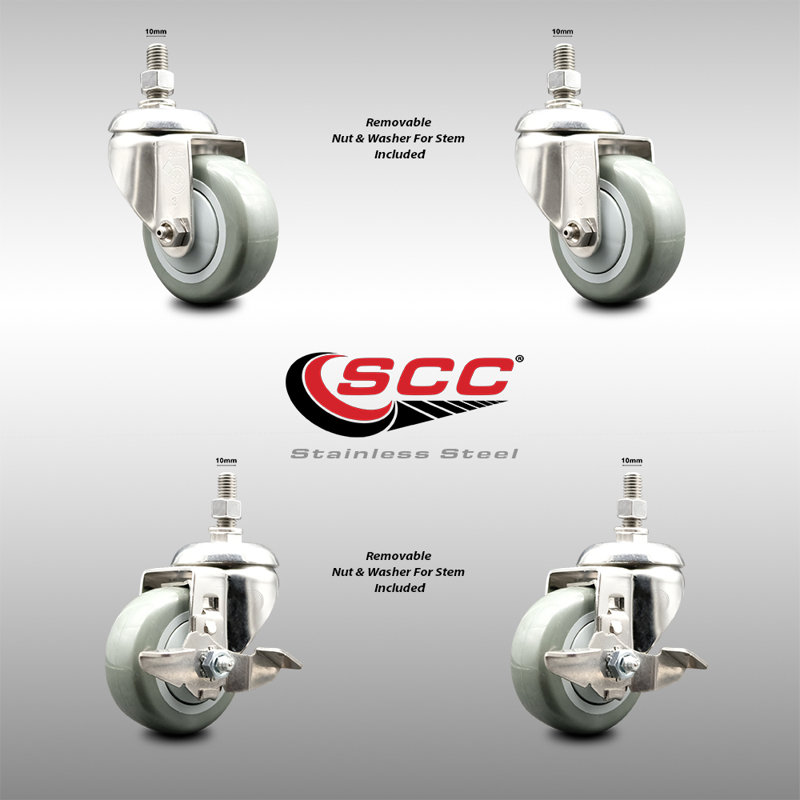 4 Piece Polyurethane Caster Set