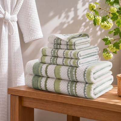 Sutton Stripe 6 Piece Towel Set
