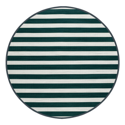 Tapis vert à rayures horizontales lavable à la machine