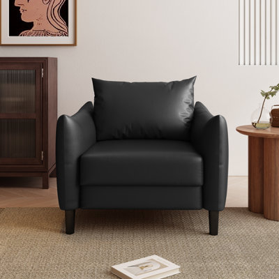 Delana 36.61" Wide Faux Leather Armchair
