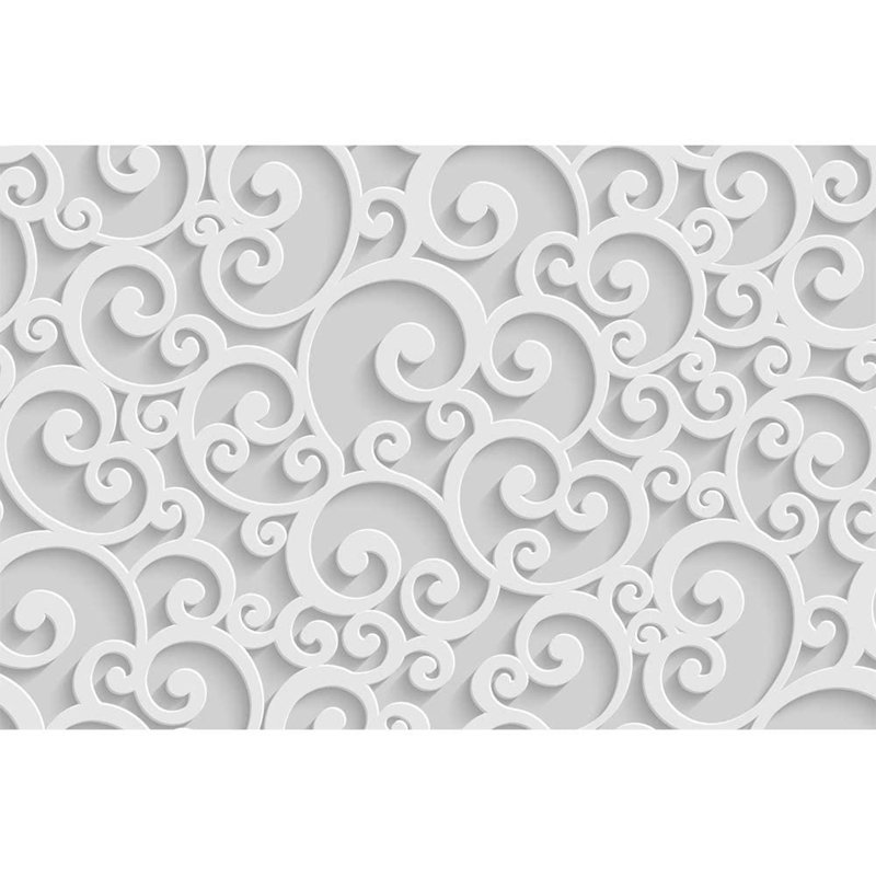 Modern Abstract Peel & Stick Floral Border, 100" L x 144" W, White
