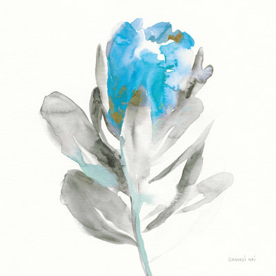 «Spirit Flower I Blue» par Danhui Nai - peinture sur toile tendue