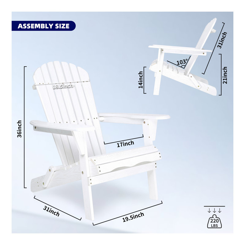 Wood Lounge Patio Chair For Garden Outdoor Wooden Folding Adirondack Chair Set Of 2 Solid Cedar Wood Lounge Patio Chair For Garden, Lawn, Backyard,