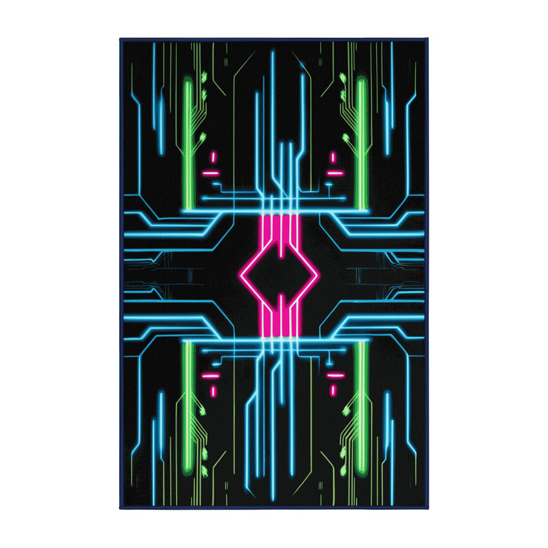 Technicolor Streak Rug, Rectangle 2' x 3'
