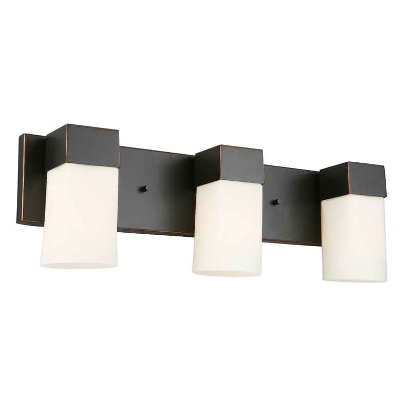 Éclairage pour salle de bain à intensité variable 3 lumières Cassara, Bronze huilé