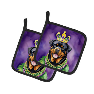 Paire de poignées Rottweiler King of Mardi Gras