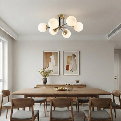 Plafonnier semi-encastré 6 lumières Spoutnik