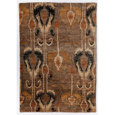 Tapis brun noué à la main Donivan