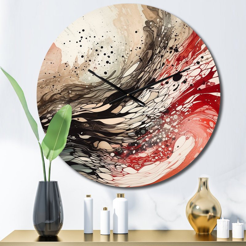 Horloge murale rouge et noire, Petit