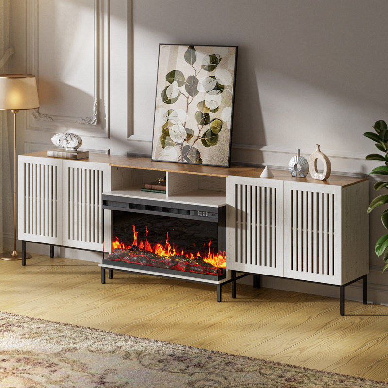 Meuble télé avec foyer, 100.4"