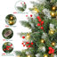 Arbre de Noël 6 pi avec lumières à DEL, pomme de pin naturelle et décorations de baies