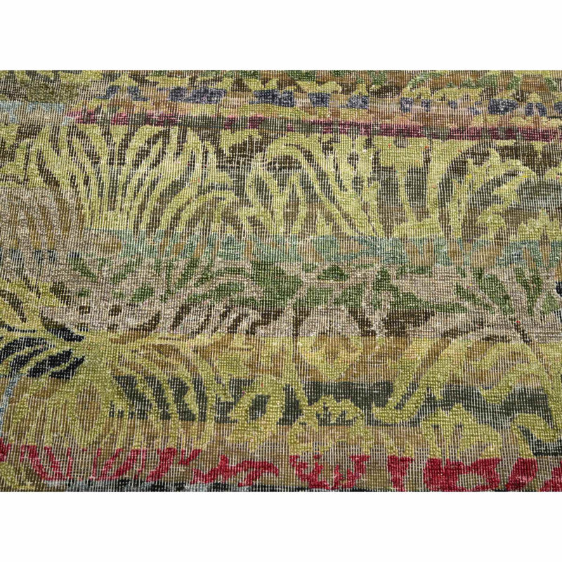 Tapis brun et vert en laine noué à la main 6 pi 1 po x 9 pi 1 po 0E48A76AF7D143F390CB327CDDE99217