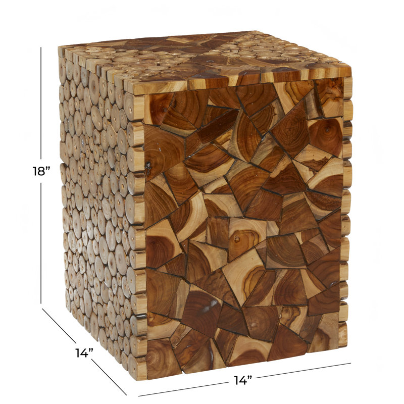 Obrien Solid Wood Block End Table