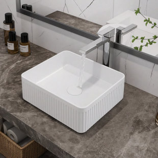 Lavabo vasque carré en céramique 14,8 "x 14,8" - Lavabo de salle de bain