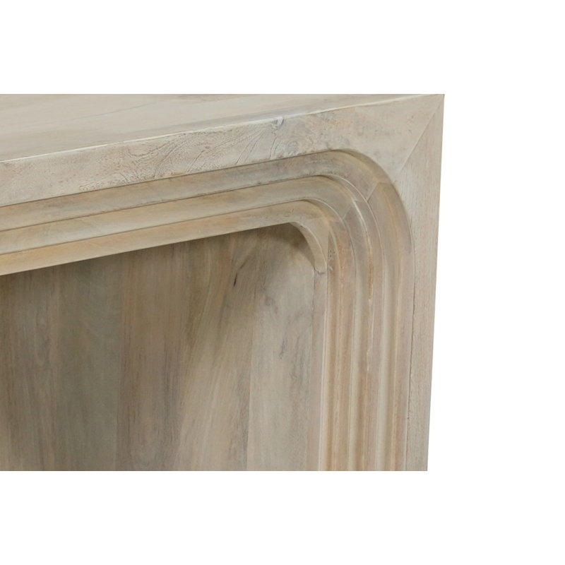 Table basse 51 "à double caisson en bois massif blanc