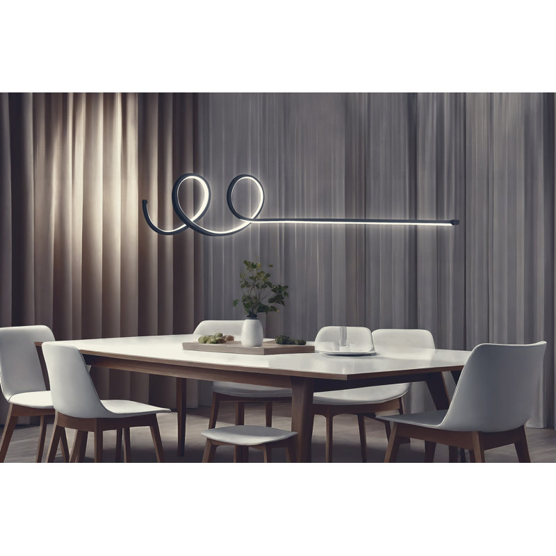 Chriselle LED Chandelier, Black/White