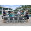 Ensemble repas d'extérieur en aluminium gris clair minuit 13 pièces Tincher