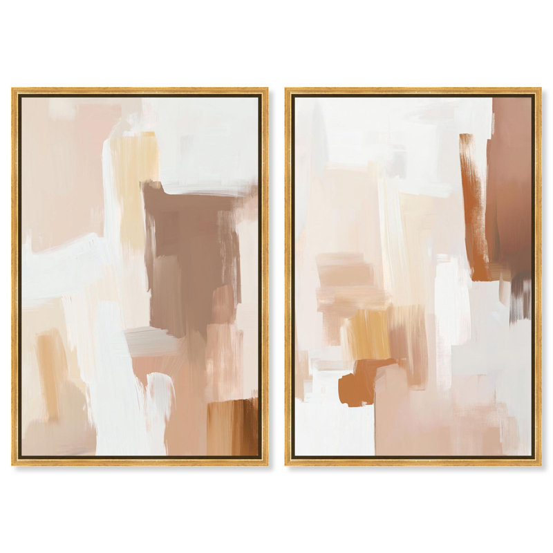 Impression sur toile Modern Modern , Impression dans un cadre flottant sans passe-parto, H 37 po x l 25 po, Doré