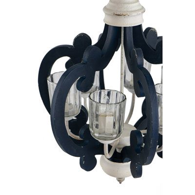 Wood Chandelier 6 - Light Farmhouse Pendant Lighting Natural Wood Hanging Light Fixture for Kitchen Living Dining Room, Bulb Not Included