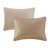 King Size Khaki Bedspread 3 Piece - Pleated Split Corners, Microfiber Surface, Fill, Pleated, Material, Allergen- Long-term Use
