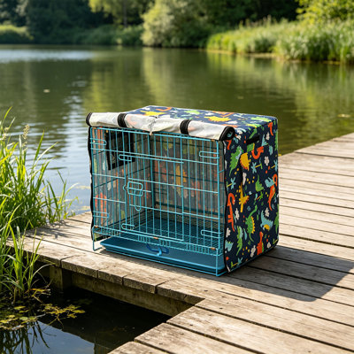 Housse pour cage respirante pour animaux avec fenêtres en filet, 27,56 po x 19,69 po x 23,62 po, bleu marine