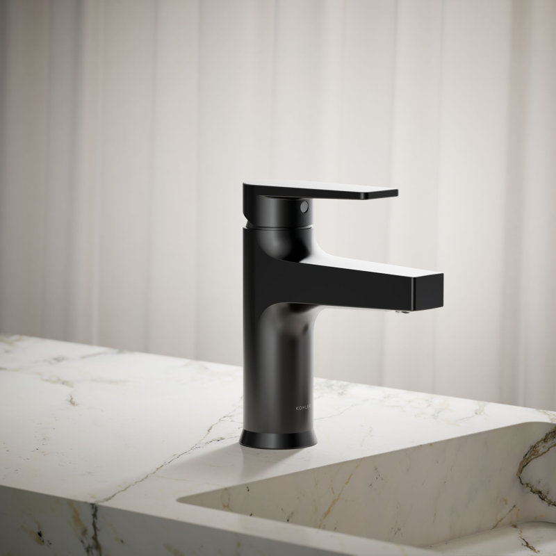 Robinet de lavabo pour salle de bain à poignée simple Tauts, 1,2 gallon par minute, Noir mat