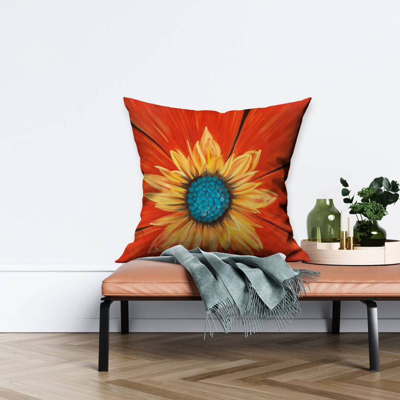 Flower middle - 26"x26" Throw pillow - Poly twill - Print on demand, 26'' x 26'', Polyester/Polyfill