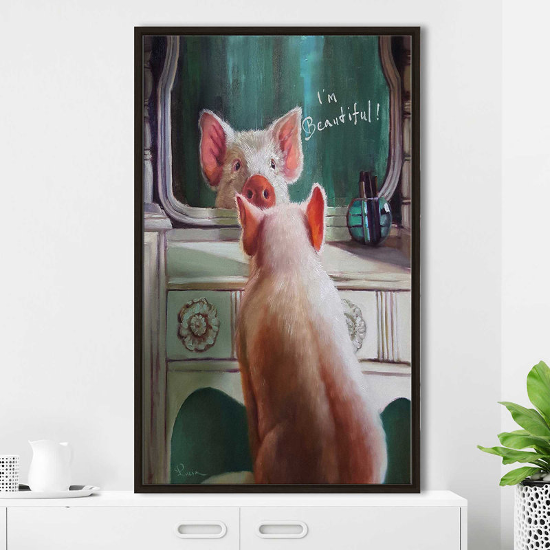 Affirmation par Lucia Heffernan - Peinture, Cadre flottant espresso, H 51,5 po x l 31,5 po x P 2 po