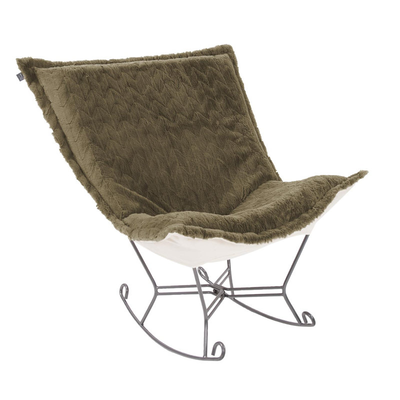 Scroll Puff Rocker Angora Moss, Mousse