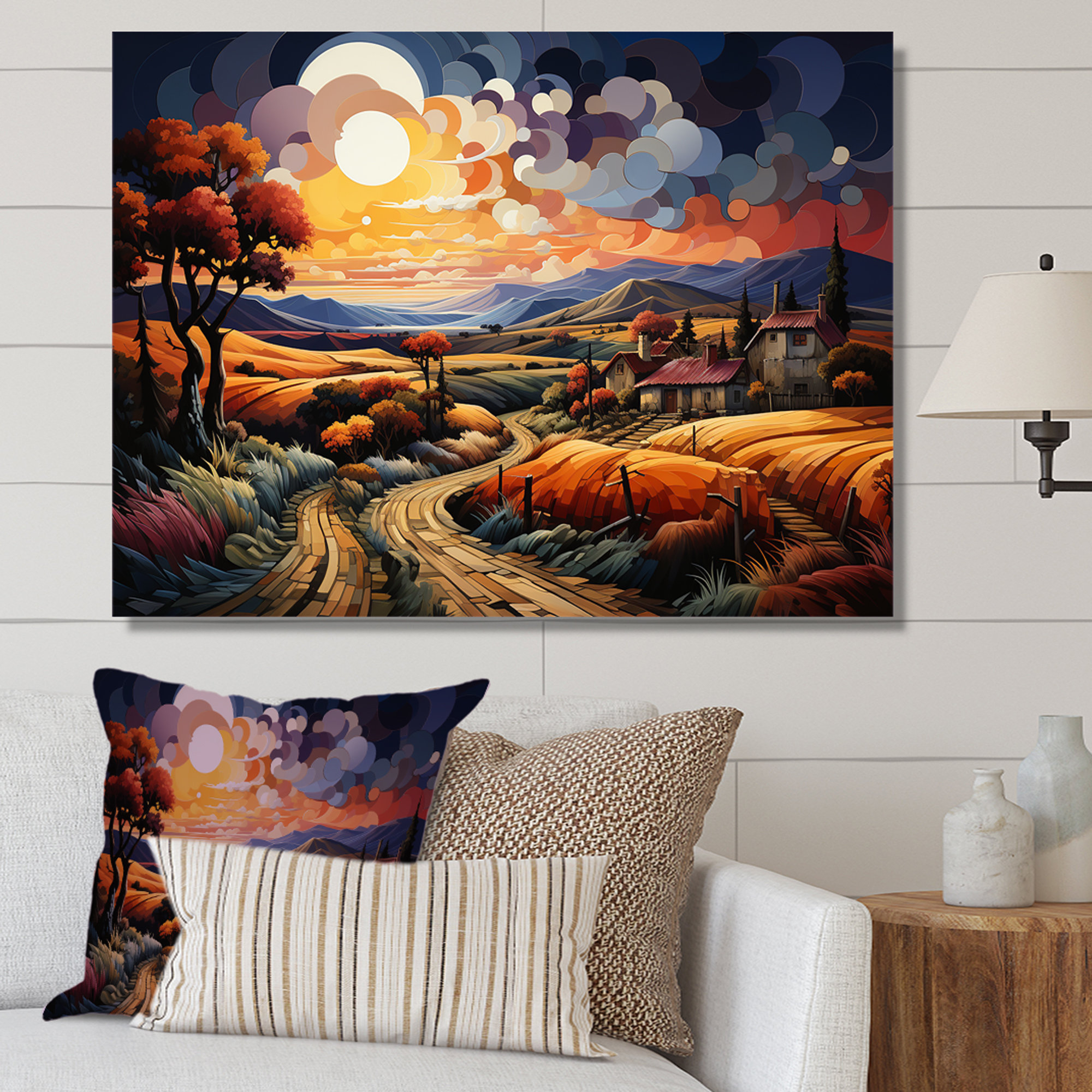 Millwood Pines Cubic Rural Moments Landscape - Print on Canvas | Wayfair