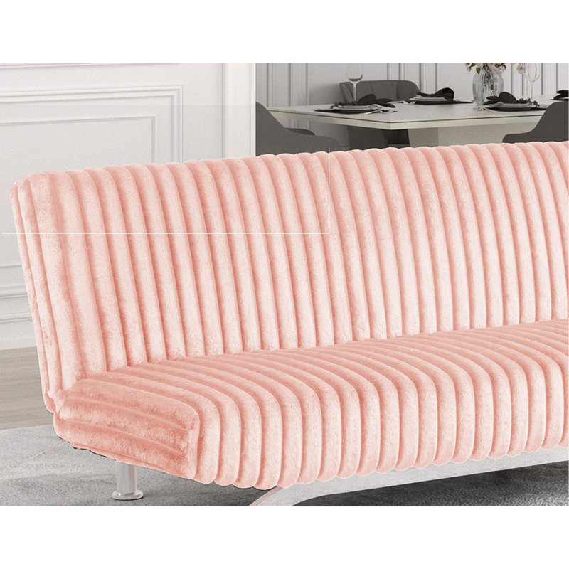 Les pieds de la base de style contemporain au fini chromé se transforment en lit avec support en métal