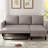 Darea Velvet L-Shaped Sectional Reversible