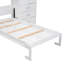 Lit simple avec armoires - Compartiment et tablette blancs peu encombrants pour ranger votre chambre à coucher