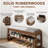 Solid wood shoe benches, leather or linen seat, double-tiered shelf design, flip-up storage-469693191-460349068-459736703
