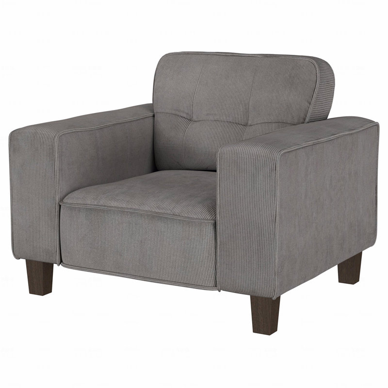 Fauteuil d'appoint capitonné en tissu, Gris