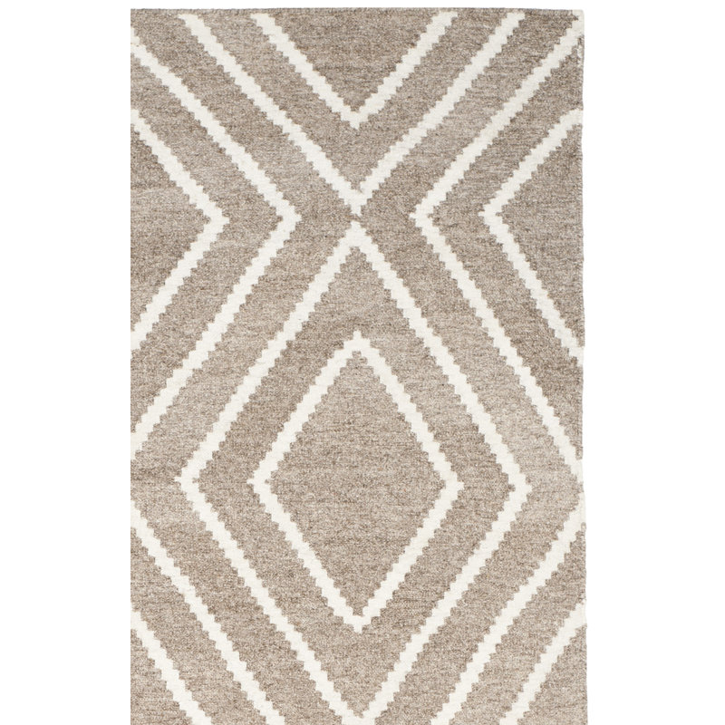 Tapis gris en viscose / laine tissé à la main Shryock, Rectangle 4pi x 6 pi