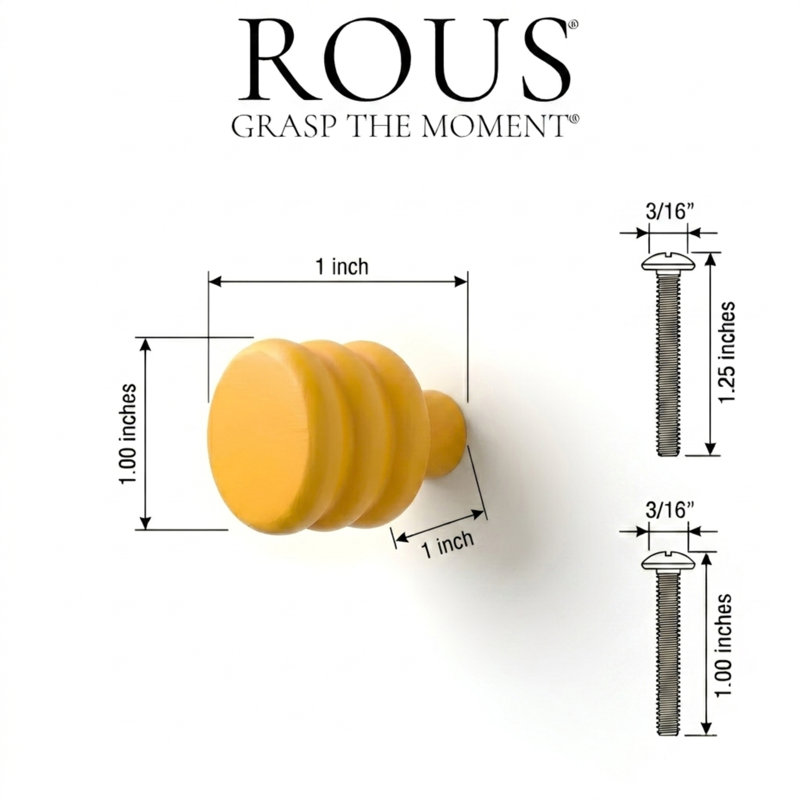 ROUS Hardware Mid-Century Modern Honey Comb Knob, Sunflower(Yellow)