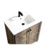 Meuble sous-sol pliable gris antique de 76 cm avec lavabo en céramique, design pliable gain de place, montage en une minute, décor texturé 3D de style américain, charnières silencieuses, facile à assembler