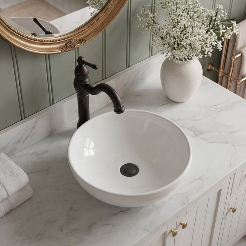 Robinet de lavabo de salle de bain vasque à un trou Windsor avec bec pivotant à 360 ° et assemblage Windsor