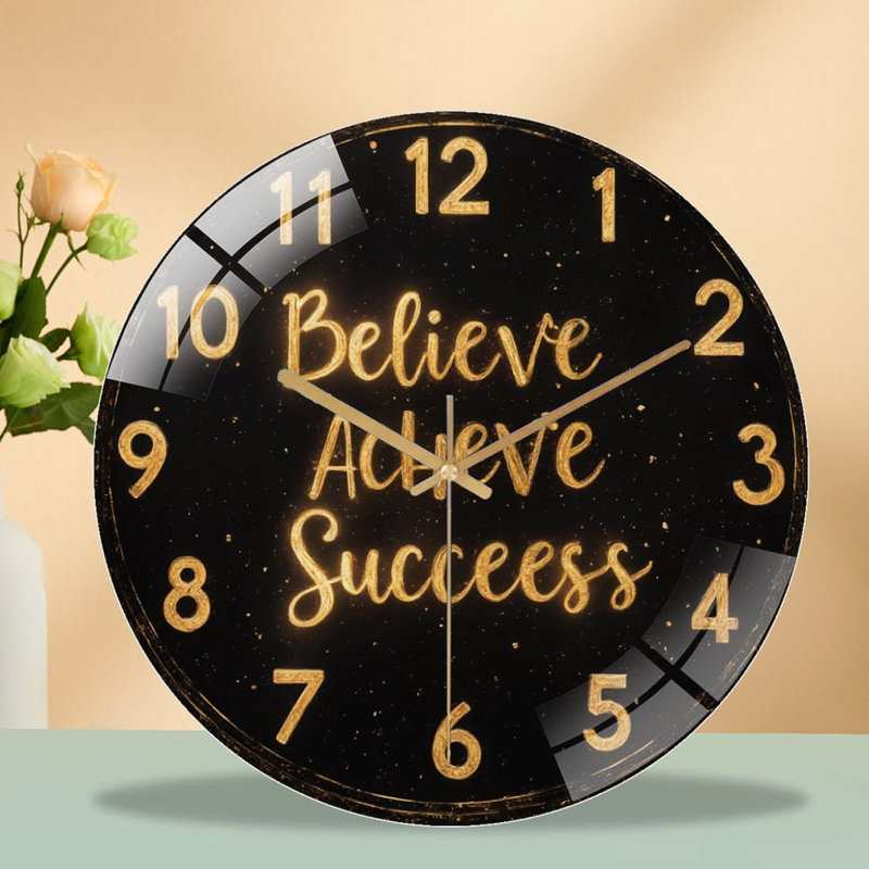 Horloge murale en or 12 po
