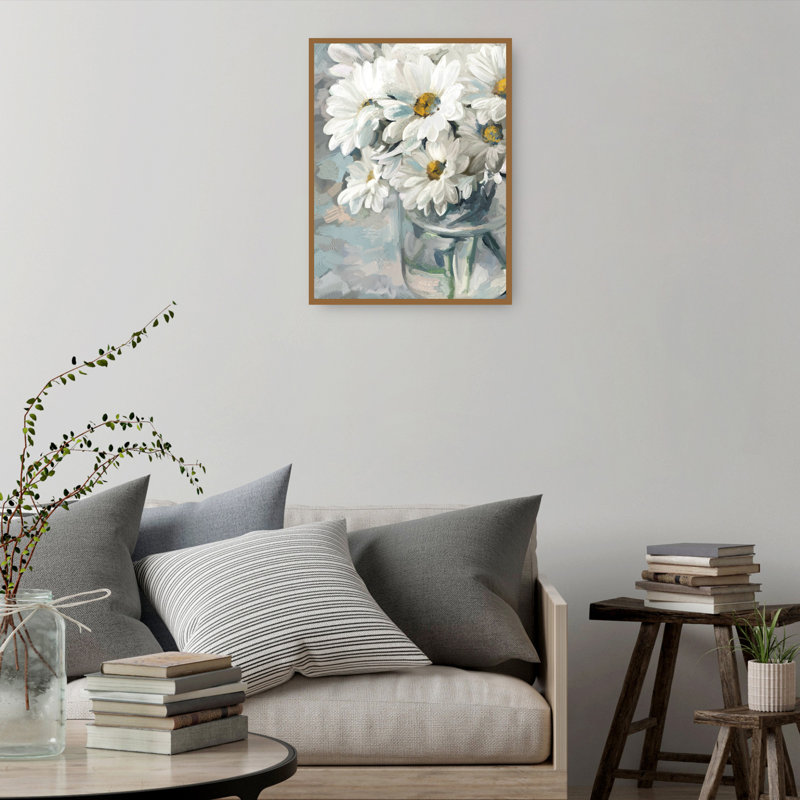 Large White Daisy Bouquet Canvas Art Print