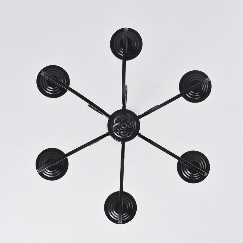 Pelchat 6 - Light Candle Style Chandelier, Black