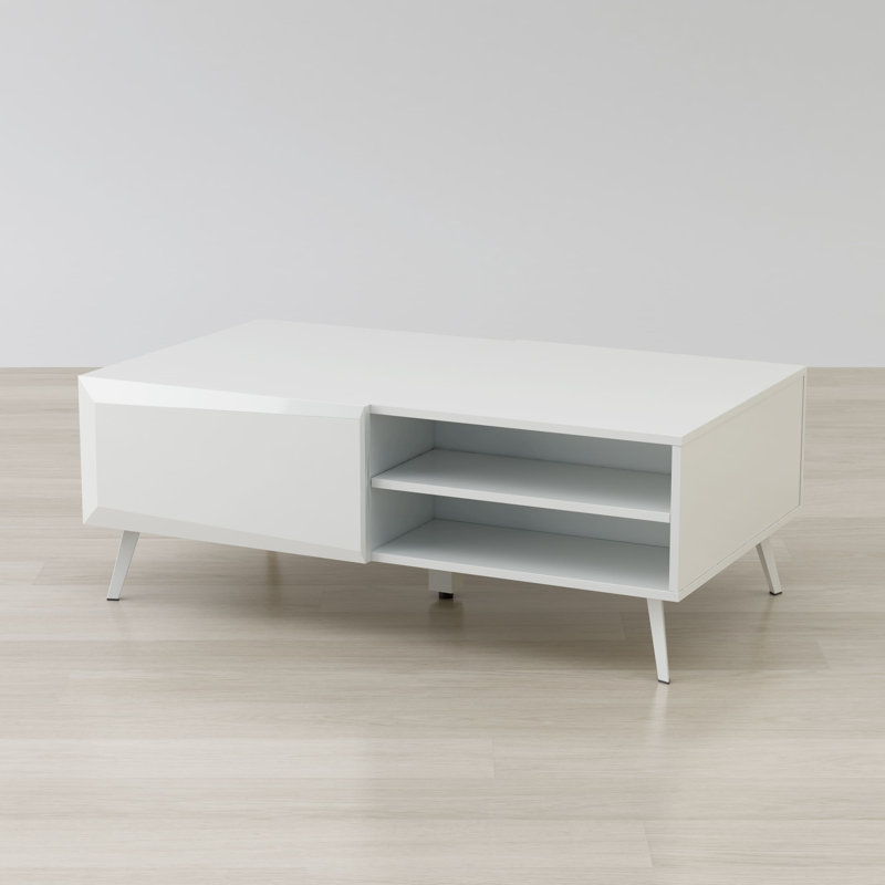 ALTUS 43" COFFEE TABLE GLOSS WHITE, Blanc