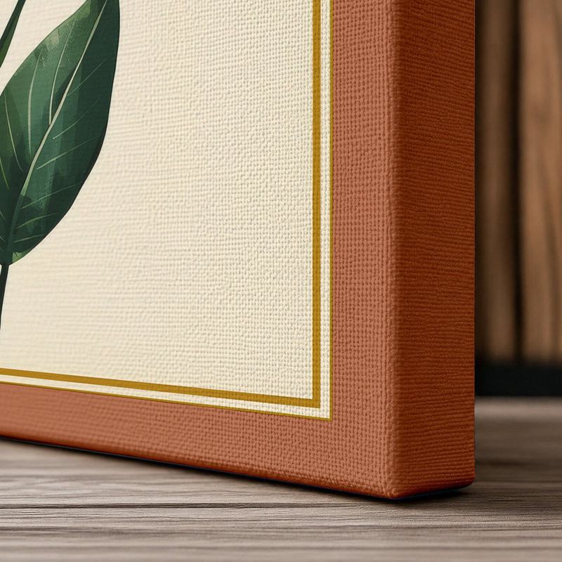 Orange Bloom Study Botanical - Wrapped Canvas, 18x12 - 45.7 x 30.5 cm, Terracotta Border