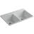 Deerfield 33" L x 22" W Double Basin Drop-In Kitchen Sink with Accessories-19195776-13237474